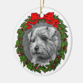Norfolk Terrier Art van Glenda S. Harlan Keramisch Ornament (Links)
