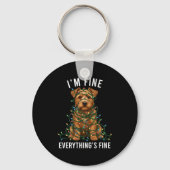 Norfolk Terrier Christmas I'm Fine Everything Is F Sleutelhanger (Voorkant)