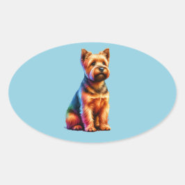 Norfolk Terrier Dog Ovale Sticker