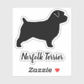 Norfolk Terrier Dog Silhouette Vinyl Sticker (Vel)