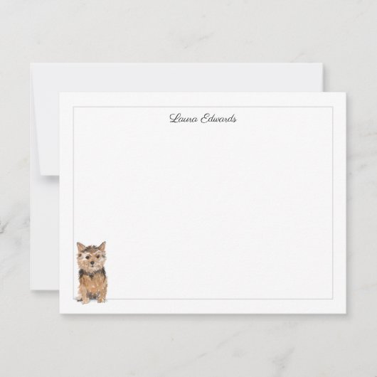 Norfolk Terrier Grey Border Personalized Notitiekaartje (Voorkant)