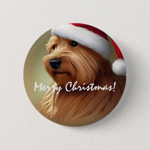 Norfolk Terrier Kerstmis Ronde Button 5,7 Cm