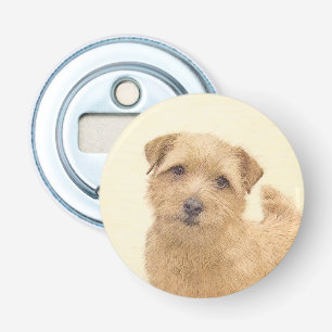 Norfolk Terrier Painting - Original Dog Art Button Flesopener