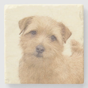 Norfolk Terrier Painting - Original Dog Art Stenen Onderzetter