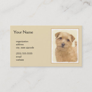 Norfolk Terrier Painting - Original Dog Art Visitekaartje