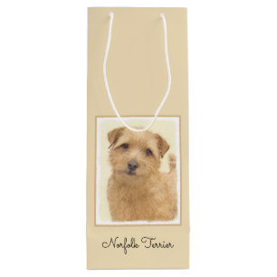 Norfolk Terrier Painting - Original Dog Art Wijn Cadeautas