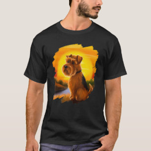 Norfolk Terrier Scottish Dog Sunset Retro T-shirt