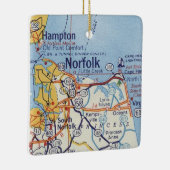 Norfolk VA kaart Keramisch Ornament (Rechts)