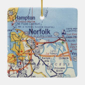Norfolk VA kaart Keramisch Ornament (Achterkant)