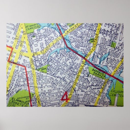 Norfolk, VA  Map Poster (Voorkant)