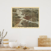 Norfolk, VA Panoramic Map - 1891 Poster (Keuken)