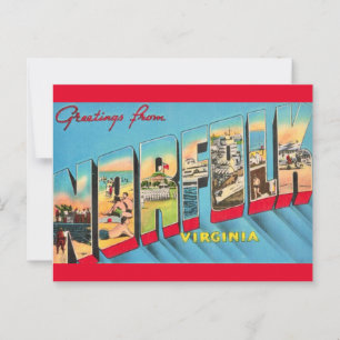 Norfolk VA Wenskaart  Briefkaart