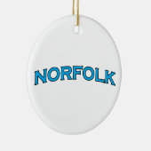 Norfolk Virginia Arched Text Logo Keramisch Ornament (Rechts)