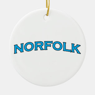 Norfolk Virginia Arched Text Logo Keramisch Ornament