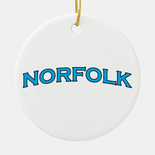 Norfolk Virginia Arched Text Logo Keramisch Ornament (Voorkant)