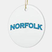 Norfolk Virginia Arched Text Logo Keramisch Ornament (Links)