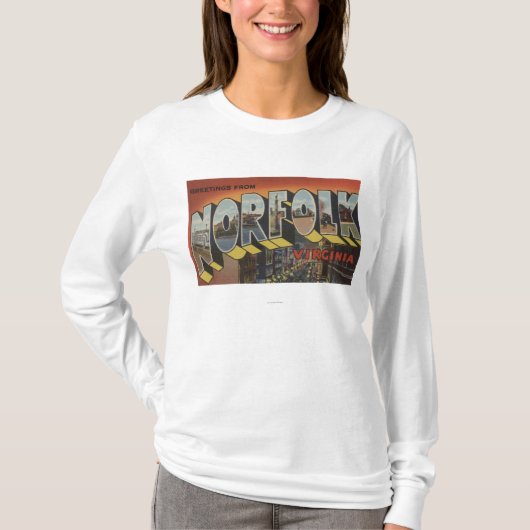 Norfolk, Virginia - Large Letter Scenes T-shirt (Voorkant)