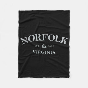 Norfolk Virginia _ Norfolk Va Zeilboot Fleece Deken