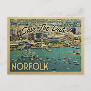Norfolk Virginia Save the Date  Briefkaarten