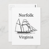 Norfolk Virginia Tall Ships Logo Briefkaart (Voorkant / Achterkant)