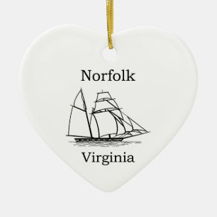 Norfolk Virginia Tall Ships Logo Keramisch Ornament