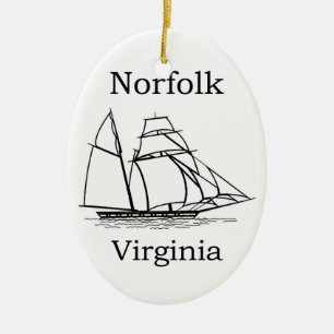 Norfolk Virginia Tall Ships Logo Keramisch Ornament