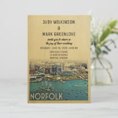 Norfolk Virginia Wedding Invitation  Kaart (Staand voorkant)