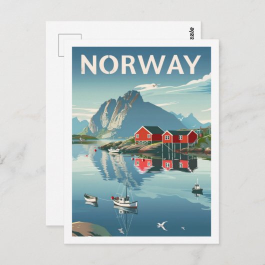 Norge Vintage Beroemde Reisplaats Briefkaart (Voorkant / Achterkant)