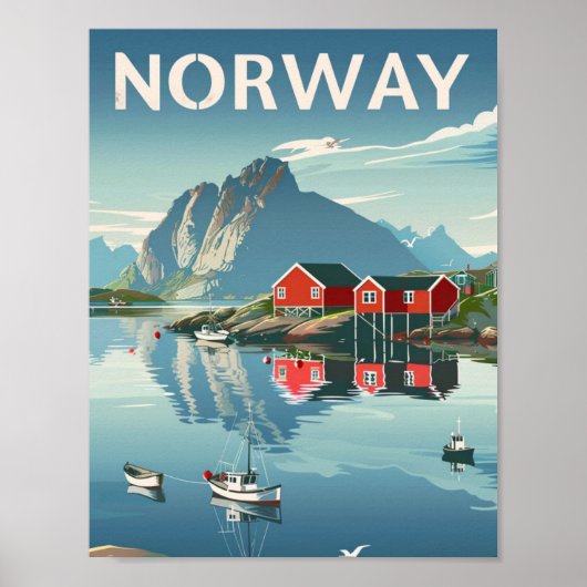 Norge Vintage Beroemde Reisplaats Poster (Voorkant)