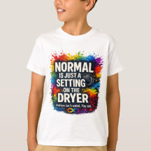 Normaal is gewoon een stand op de droger T-shirt