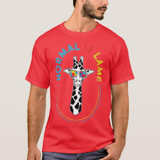 Normaal is Lame - Giraffe Autistisch Puzzle Autism T-shirt