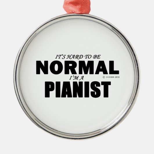 Normaal Pianist Metalen Ornament (Voorkant)
