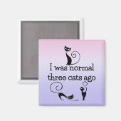 Normal 3 Chats Il Y A Humour Frigo Magnet (Recto/Verso)