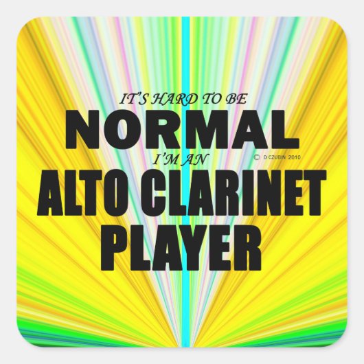 Normal Alto Clarinet Player Square Sticker (Voorkant)