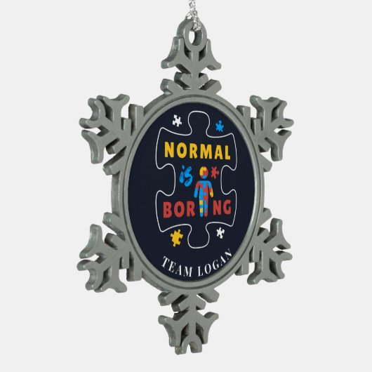 Normal is Autisme Awareness Puzzle Tin Sneeuwvlok Ornament (Links)