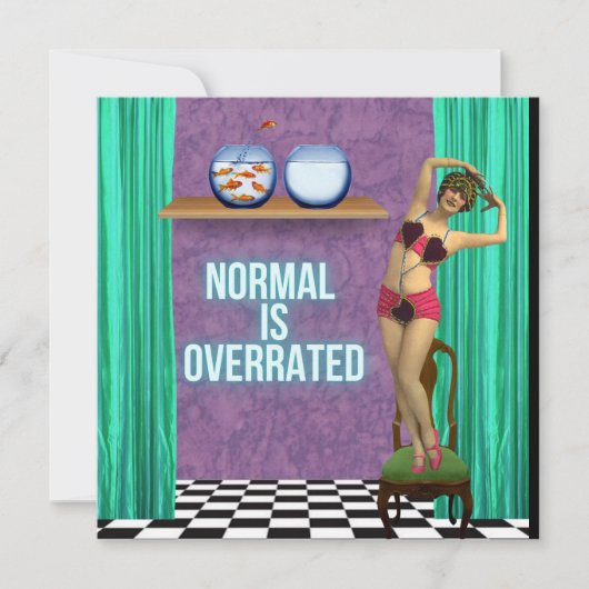 Normal is Funky & Fun Flat Kaart met een te hoge r (Voorkant)