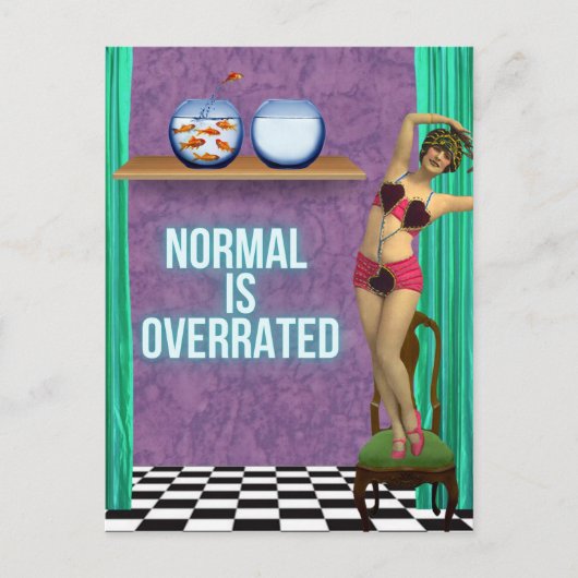 Normal is Funky & Fun te hoog. Briefkaart (Voorkant)