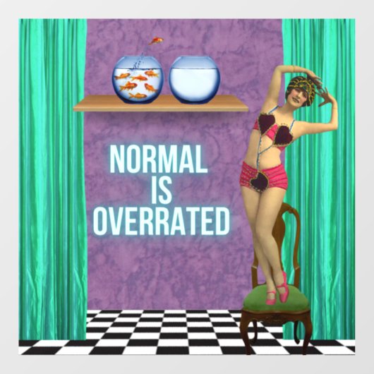 Normal is Funky & Fun te hoog. Raamsticker (Vel)
