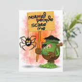 'Normal People Scare Me' Humoureuze Frankenstein Kaart (Staand voorkant)