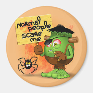 'Normal People Scare Me' Humoureuze Frankenstein Magneet