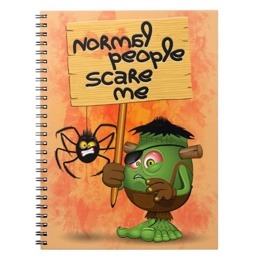 'Normal People Scare Me' Humoureuze Frankenstein Notitieboek (Voorkant)