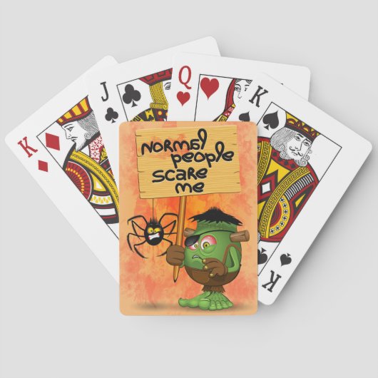'Normal People Scare Me' Humoureuze Frankenstein Pokerkaarten (Achterkant)