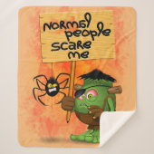 'Normal People Scare Me' Humoureuze Frankenstein Sherpa Deken (Voorkant)