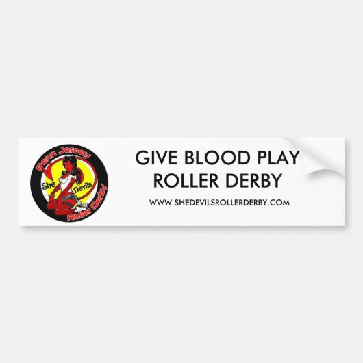 normal_shedevilslogo, GEEF BLOED PLAY ROLLER DE.. Bumpersticker (Voorkant)