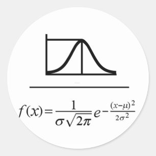 Normale distributie ronde sticker