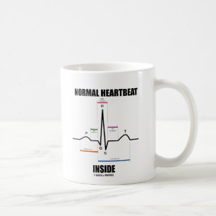 Normale hartslag binnenin (ECG EKG) Koffiemok