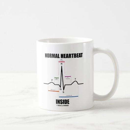 Normale hartslag binnenin (ECG EKG) Koffiemok (Rechts)
