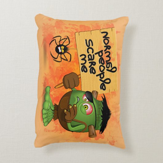 'Normale mensen schrikken me' Frankenstein karakte Accent Kussen (Achterkant (Verticaal))