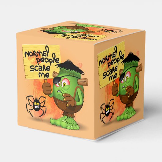 'Normale mensen schrikken me' Frankenstein karakte Bedankdoosjes (Achterkant)