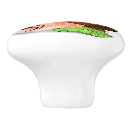 'Normale mensen schrikken me' Frankenstein karakte Keramische Knop (Zijkant)